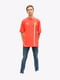 Хлопковая красная футболка с принтом | 6817422 | фото 5