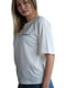 Бавовняна біла оверсайз футболка з принтом | 6817442 | фото 2