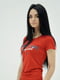 Бавовняна червона футболка з принтом | 6817465 | фото 2