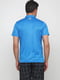 Блакитна футболка-поло в анімалістичний принт  | 6817497 | фото 4