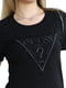 Бавовняна чорна футболка з фірмовою вишивкою | 6817512 | фото 3