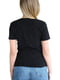 Бавовняна чорна футболка з фірмовою вишивкою | 6817512 | фото 4