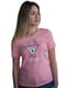 Бавовняна рожева футболка з фірмовим принтом та стразами | 6817515 | фото 3