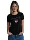 Бавовняна чорна футболка з фірмовою вишивкою | 6817516 | фото 2