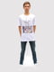 Хлопковая белая футболка с принтом | 6817552 | фото 3