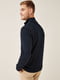 Темно-синий свитер с воротником на молнии и лого | 6817592 | фото 5