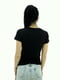 Хлопковая черная футболка с принтом и декором | 6817623 | фото 3