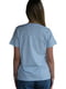 Хлопковая голубая футболка с фирменной надписью | 6817626 | фото 3