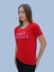 Бавовняна червона футболка з фірмовим написом | 6817630 | фото 3