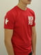 Хлопковая красная футболка с принтом | 6817663 | фото 2