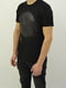 Бавовняна чорна футболка з принтом | 6817665 | фото 2