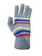 В”язані сірі рукавиці у різнокольорову смужку | 6817711 | фото 2