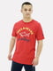 Хлопковая красная футболка с фирменным принтом | 6817747 | фото 2