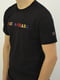 Хлопковая черная футболка с фирменным принтом | 6817752 | фото 2