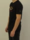 Хлопковая черная футболка с фирменным принтом | 6817759 | фото 3