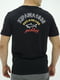 Бавовняна чорна футболка з принтом та аплікаціями | 6817765 | фото 3