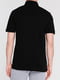 Чорна футболка-поло з принтом та вишивкою логотипу | 6817768 | фото 3