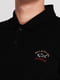 Чорна футболка-поло з принтом та вишивкою логотипу | 6817768 | фото 4