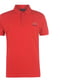 Червона футболка-поло з принтом та вишивкою логотипу | 6817770