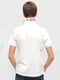 Біла футболка-поло з принтом та вишивкою логотипу | 6817771 | фото 4