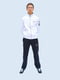 Спортивный бело-синий костюм: кофта и брюки | 6817851 | фото 2