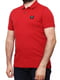 Червона футболка-поло з принтом та вишивкою логотипу | 6817865 | фото 2