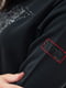 Черный свитшот с декорированной фирменной вышивкой | 6817874 | фото 7
