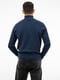 Синий свитер с воротником на молнии | 6817920 | фото 5