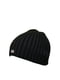 Вязаная черная шапка с вышитым лого | 6817945 | фото 2