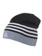 Серо-черная шапка в полоску с вышитым лого | 6818008 | фото 3