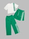 Костюм: футболка з принтом та широкі зелені штани | 6802518 | фото 10