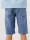 Сині джинсові шорти з потертостями та принтом | 6803379 | фото 4