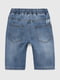 Сині джинсові шорти з потертостями та принтом | 6803379 | фото 10