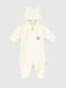 Чоловічок молочного кольору, декорований вушками на капюшоні та малюнком | 6818155