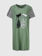 Нічна сорочка бавовняна зелена з принтом | 6818247 | фото 8