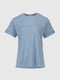 Синя футболка  з написом та підвернутими рукавами | 6818426 | фото 7