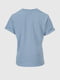 Синя футболка  з написом та підвернутими рукавами | 6818426 | фото 9