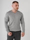Пуловер з V-подібним вирізом сірий | 6818540 | фото 3