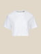 Укорочена біла футболка з накладною кишенею | 6818550 | фото 7