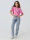 Укорочена рожева футболка з накладною кишенею | 6818551 | фото 2