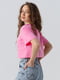 Укорочена рожева футболка з накладною кишенею | 6818551 | фото 5