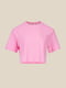 Укорочена рожева футболка з накладною кишенею | 6818551 | фото 8