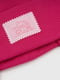 Рожева шапка в рубчик на зав”язках з логотипом бренду на підвороті | 6818552 | фото 5