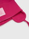 Рожева шапка в рубчик на зав”язках з логотипом бренду на підвороті | 6818552 | фото 6