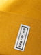 Шапка горчичного кольору в рубчик на зав”язках з логотипом бренду на підвороті | 6818556 | фото 2