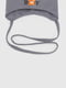 Темно-сіра шапка “Баррі” з вушками та малюнком на зав”язках | 6818596 | фото 3