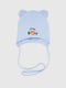 Блакитна шапка “Баррі” з вушками та малюнком на зав”язках | 6818597