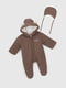 Темно-бежевий чоловічок, декорований вушками на капюшоні та малюнком | 6818610 | фото 10