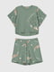 Піжама бавовняна зелена з принтом | 6818689 | фото 10