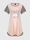 Нічна сорочка бавовняна рожева з принтом | 6818704 | фото 8
